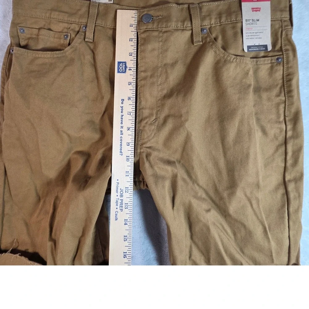 Levi's Men's 511 Slim Cut-Off Stretch Twill Shorts Brown Size 38 NWT‎